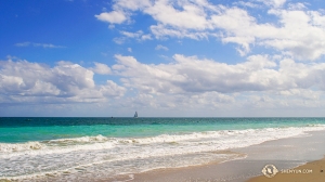 Die Shen Yun World Company konnte in Florida zwischen den Aufführungen in Fort Lauderdale an den Strand gehen. (Foto: Regina Dong, Bühnenprojektion)
