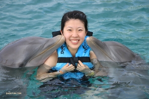 Neue Freunde gefunden in Dolphin Cove. - hier: Jamaika.