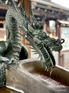 Die Tänzerin Lily Wang entdeckt einen kunstvollen Drachenbrunnen.